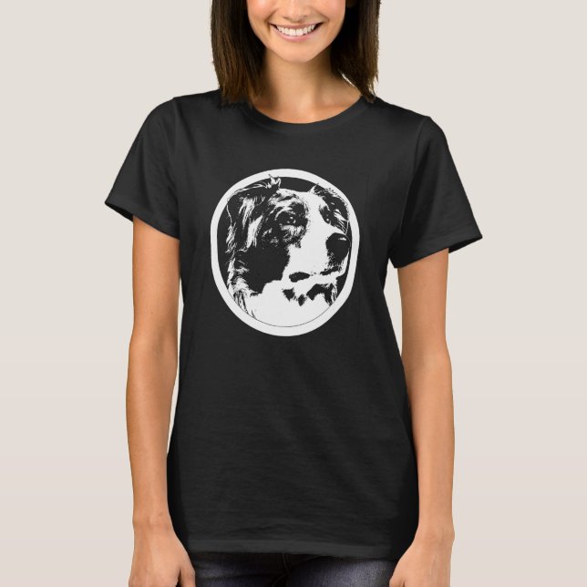 T-shirt Chien cool mignon animal berger australien (Devant)
