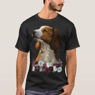 T-shirt Chien Coonhound américain à tique rouge Floral