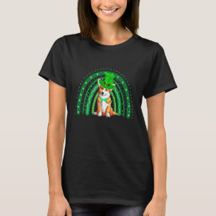 T-shirt Chien Corgi Drôle Arc-en-Ciel Vert St Patricks Da