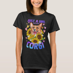 T-shirt Chien Corgi Femme Fille Chiot Mignonne