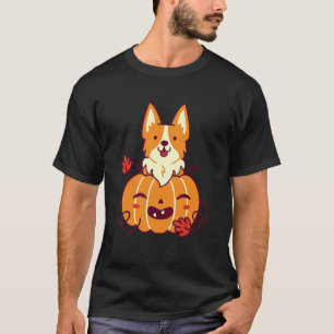 T-shirt Chien Corgi Halloween Citrouille Chien Corgi Hallo