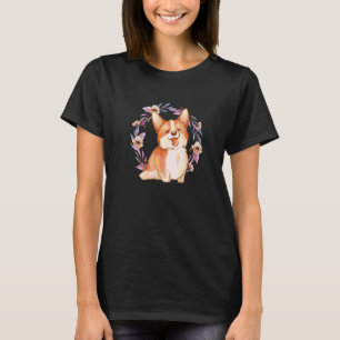 T-shirt Chien Corgi Mignon Aquarelle Esthétique Chiots Cor