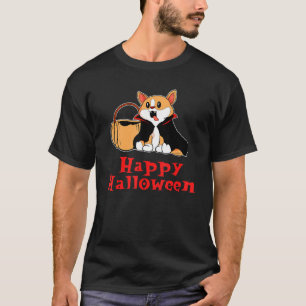 T-shirt Chien Corgi Vampire Halloween Dracula Pour Chien