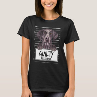 T-shirt Chien coupable Mugshot Pointer allemand à poil cou