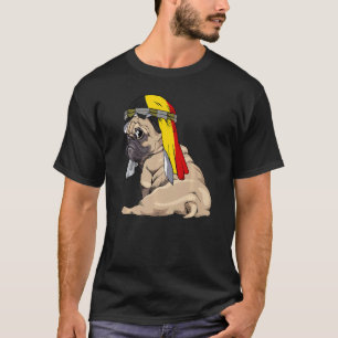 T-shirt Chien Cute Carlin Retro Belgique Flag Pride