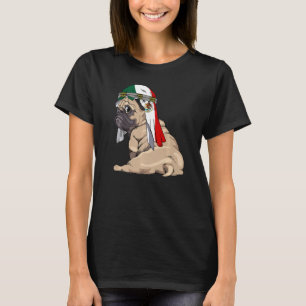 T-shirt Chien Cute Carlin Retro Mexique Flag Pride