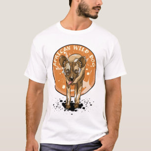 T-shirt Chien d'Afrique sauvage peint