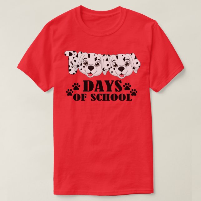 T-shirt Chien Dalmate 100 Jours D'École Thé Chien Dalmatie (Design devant)