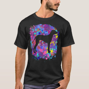 T-shirt Chien Dalmatien Amour d'art en éclaboussure d'aqua