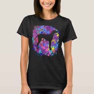 T-shirt Chien Dalmatien Amour d'art en éclaboussure d'aqua