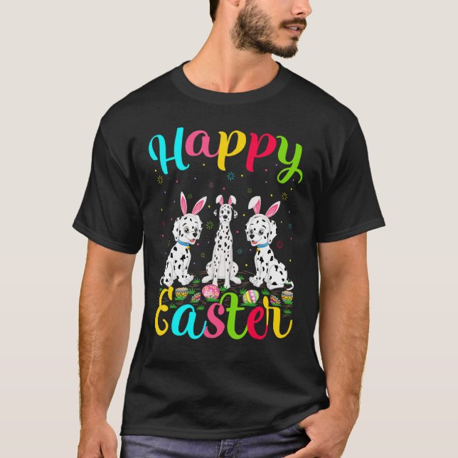 T-shirt Chien Dalmatien Oeuf de Pâques Bunny Dalmatien Joy (Devant)