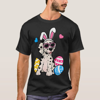T-shirt Chien Dalmatien Oreilles de Lapin Lunettes de Sole