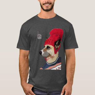 T-shirt Chien dans le chandail de ski