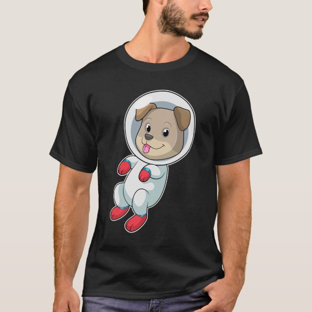 T-shirt Chien dans l'espace en costume (Devant)