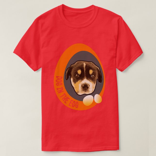 T-shirt chien dans l'oeuf 16 (Design devant)