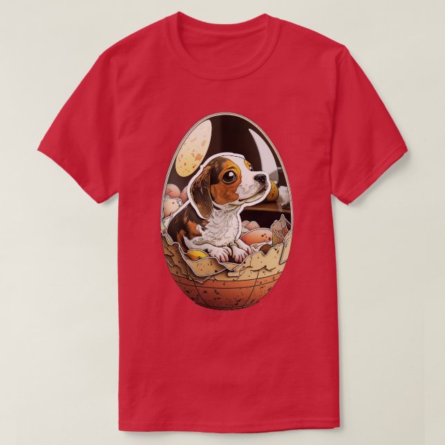 T-shirt chien dans l'oeuf 272 (Design devant)