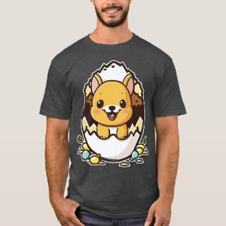 T-shirt Chien dans l'oeuf kawaii