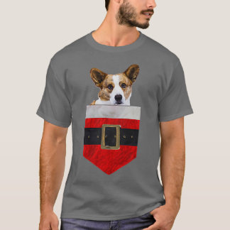 T-shirt Chien dans votre poche Père Noël Cardigan Welsh Co