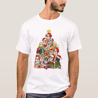 T-shirt Chien d'arbre de Shih Tzu en pyjama