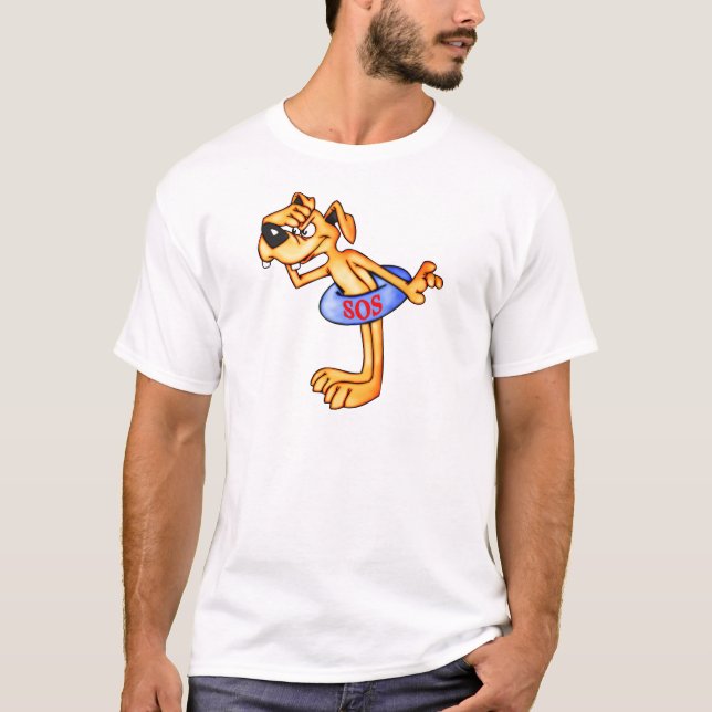 T-shirt Chien de bande dessinée de délivrance de maître (Devant)