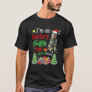 T-shirt Chien De Bataille Australien Sur Père Noël Liste N