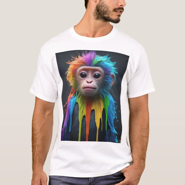 T-shirt "Chien de bébé à l'arc-en-ciel : mignon et coloré (Devant)