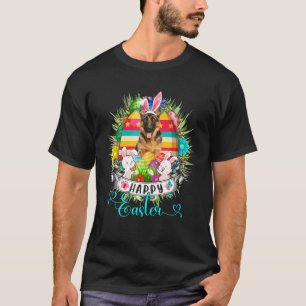 T-shirt Chien De Berger Allemand Dans Panier Oeufs De Pâqu