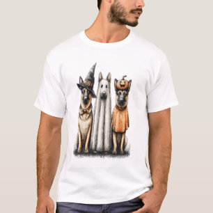 T-shirt Chien de berger allemand fantôme d'Halloween