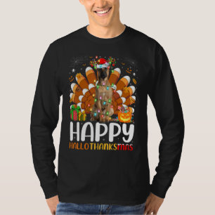 T-shirt Chien de berger belge Halloween Noël Hallothan