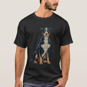 T-shirt Chien de bétail australien Blue Red Heeler Assis A