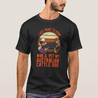 T-shirt Chien de bétail australien et vin Bouvier Australi