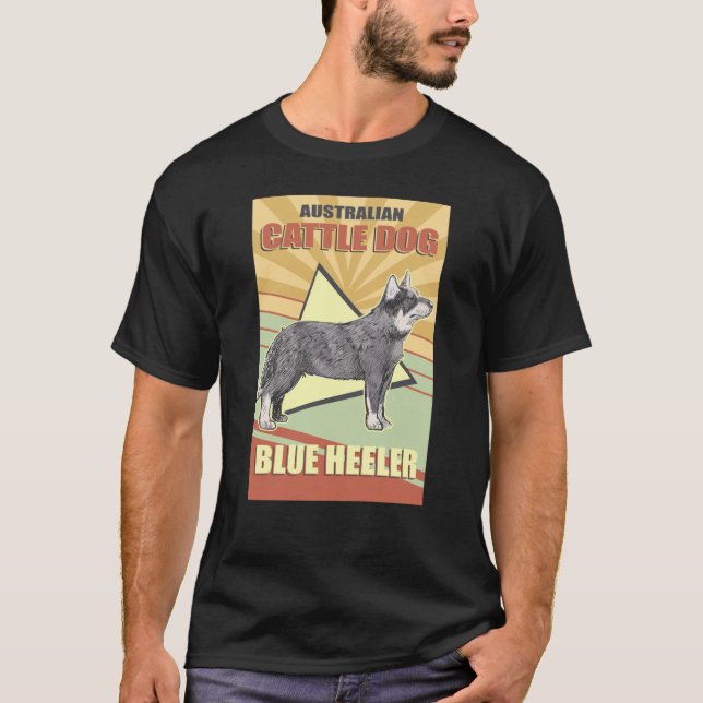 T-shirt Chien de bétail australien Heler bleu | Propriétai (Devant)