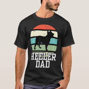 T-shirt Chien de bétail australien Papa I Retro Blue Heele