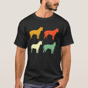 T-shirt Chien de bétail australien rétro rouge Heeler bleu