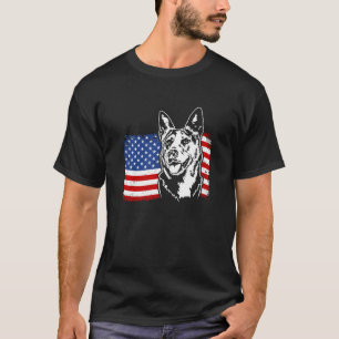 T-shirt Chien de Bétail Fier Heeler Drapeau Américain US P