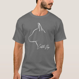T-shirt Chien de bétail maman chien chiens profil fille