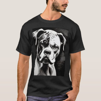 T-shirt Chien de boîte (Black White Pop Art)
