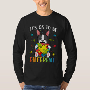 T-shirt Chien de Bostie Sensibilisation à l'autisme Il est