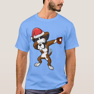 T-shirt Chien de boxe Baseball du Père Noël