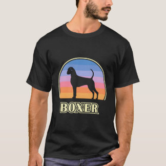 T-shirt Chien de boxe Chien de coucher de soleil Vintage