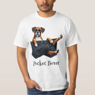 T-shirt Chien De Boxe Dans Une Poche