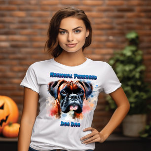 T-shirt Chien de boxe majestueux Honneurs Jour du Purebred