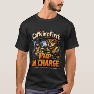 T-shirt Chien de Camionneur Drôle Caféine Premier Chien en