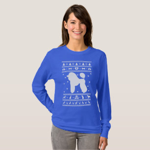 T-shirt Chien de caniche laid de Noël de chandail