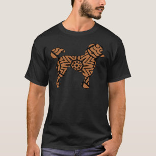 T-shirt Chien de caniche Mandala mignonne Noir Brown Chiot