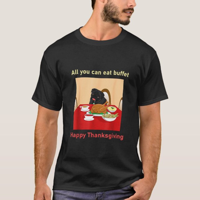 T-shirt Chien de Carlin noir (Devant)