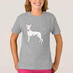 T-shirt Chien de chasse ibizain blanc à poil ras Chien de