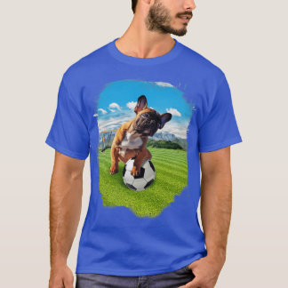 T-shirt Chien de Chien de Chien de France Jouant au footba