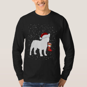 T-shirt Chien de Chien de Chien de France Noël Chapeau de