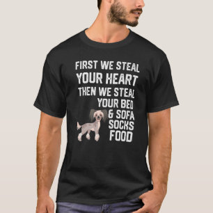 T-shirt Chien de Chinois Craint Voler Votre Coeur Voler Vo